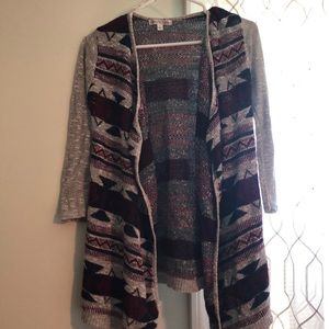 Tribal open front cardigan